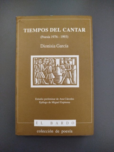 Portada del libro de Tiempos del cantar (Poesía 1976-1993)