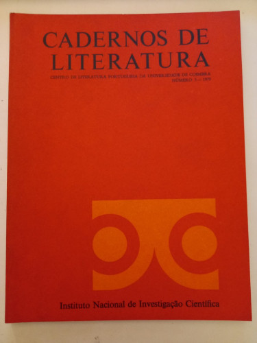 Portada del libro de Cadernos de Literatura. Centro de literatura portuguesa da Universidade de Coimbra. Nº3