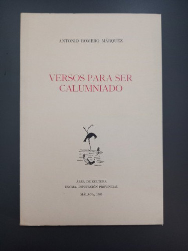 Portada del libro de (Dedicado por el autor) Versos para ser calumniado