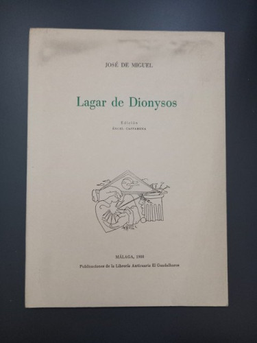 Portada del libro de Lagar de Dionysos