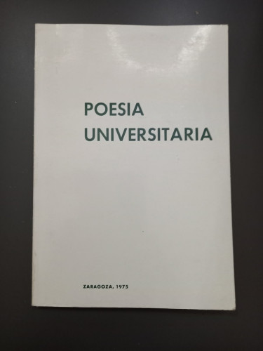 Portada del libro de Poesía universitaria.