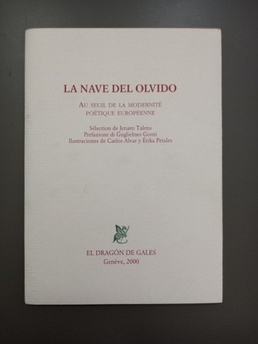 Portada del libro de La nave del olvido. Au seuil de la modernité poétique européenne