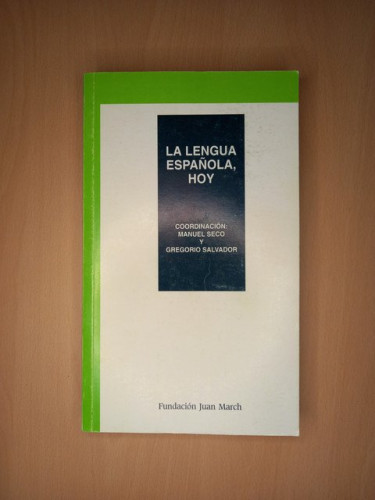 Portada del libro de La lengua española, hoy