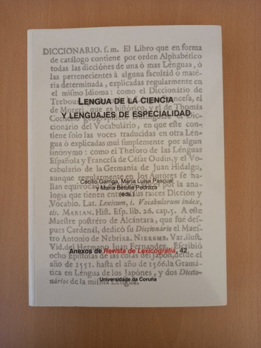 Portada del libro de Lengua de la ciencia y lenguajes de especialidad