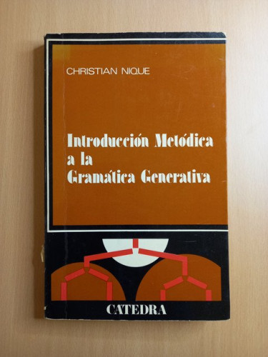 Portada del libro de Introducción Metódica a la Gramática Generativa