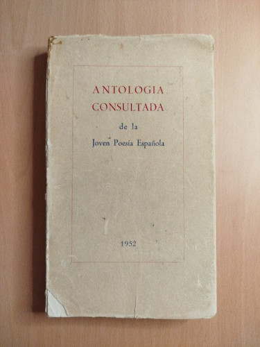Portada del libro de Antología Consultada de la Jóven Poesía Española