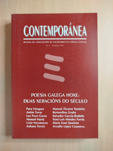 Portada del libro de Contemporánea.Revista da Asociación de escritores en Língua Galega. Nº 1