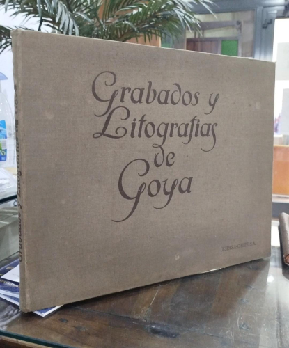 Portada del libro de Grabados y litografías de Goya. Notas histórico-artísticas por Miguel Velasco y Aguirre