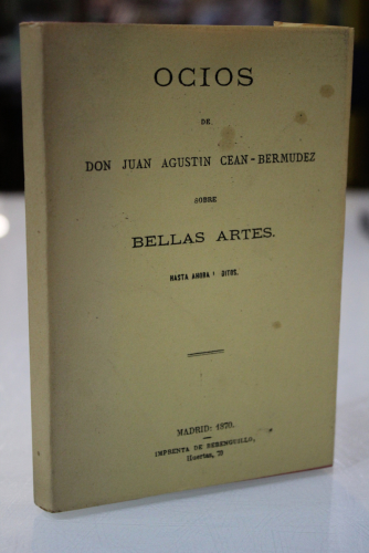 Portada del libro de Ocios de Don Juan Agustín Ceán-Bermúdez sobre Bellas Artes hasta ahora inéditos