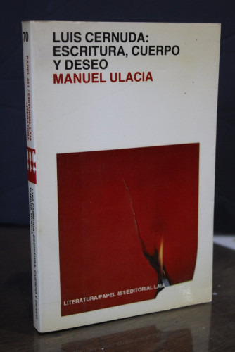 Portada del libro de Luis Cernuda: Escritura, cuerpo y deseo