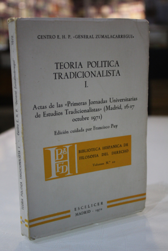 Portada del libro de Teoría política tradicionalista I. Actas de las 