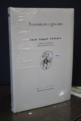 Portada del libro de Anatomía de la palabra.- Valente, José Ángel.