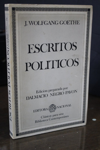 Portada del libro de Escritos políticos.- Goethe, J. Wolfgang.- Negro, Pavón, Dalmacio. (Ed.)