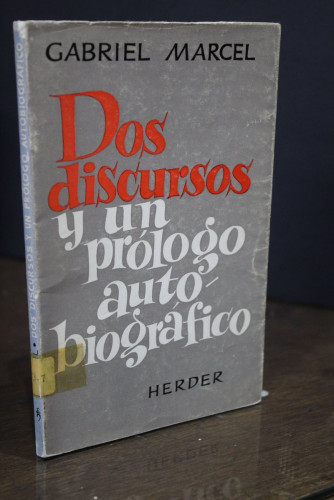 Portada del libro de Dos discursos y un prólogo autobiográfico