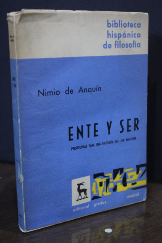 Portada del libro de Ente y ser. Perspectivas para una filosofía del ser naci-ente