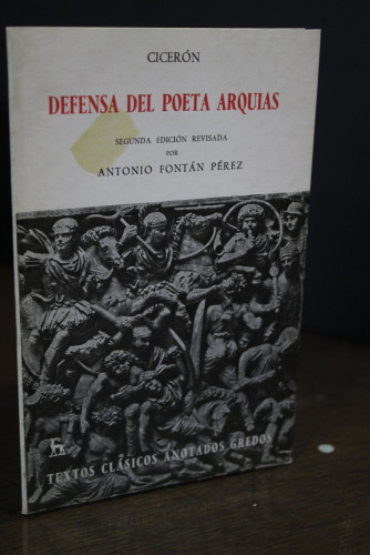 Portada del libro de Defensa del poeta Arquias.- Cicerón.- Textos Clásicos Anotados Gredos.