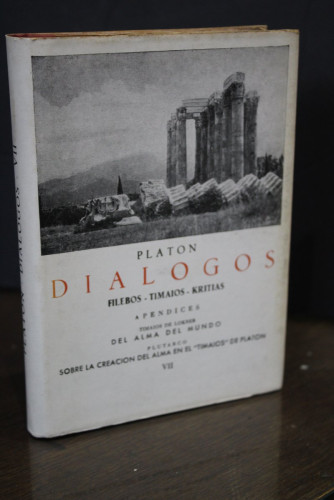 Portada del libro de Platón.- Diálogos. VII.- Filebos. Timaios. Kritias. Apéndices.- Ediciones Ibéricas.