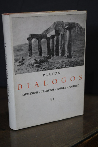 Portada del libro de Platón.- Diálogos. VI.- Parménides. Teaitetos. Sofista. Político.- Ediciones Ibéricas.