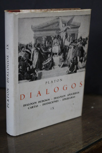 Portada del libro de Platón.- Diálogos. IX.- Diálogos dudosos. Diálogos Apócrifos. Cartas. Definiciones. Epigramas.- Ediciones...