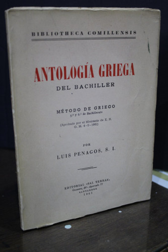 Portada del libro de Antología Griega del Bachiller. Método de Griego, 5.º y 6.º de Bachillerato