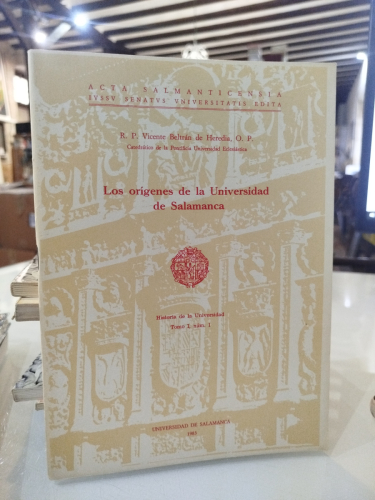 Portada del libro de Los orígenes de la Universidad de Salamanca. Historia de la universidad, TOMO, Nº1