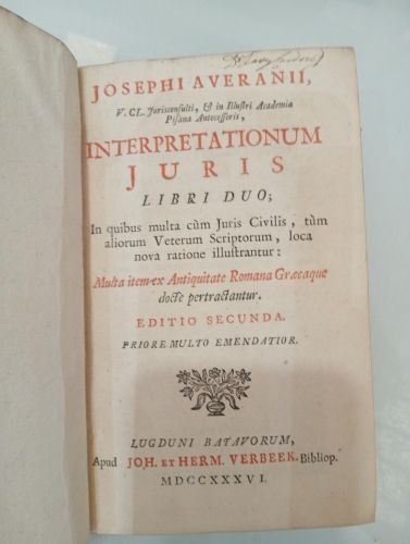 Interpretationum juris libri duo. (Dos volumenes)