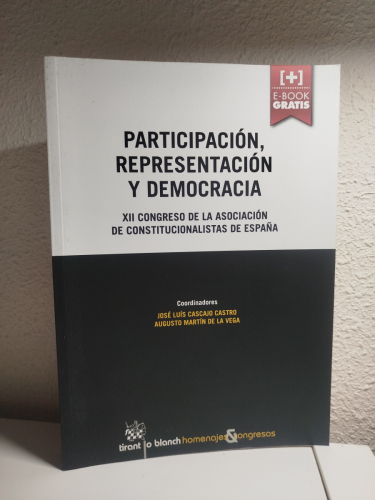 Portada del libro de Participación, Representación y Democracia. XII Congreso de la Asociación de Constitucionalistas de...