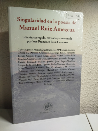 Portada del libro de Singularidad en la poesía de Manuel Ruiz Amezcua