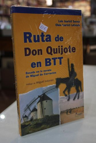 Portada del libro de Ruta de Don Quijote en BTT. Basada en la novela de Miguel de Cervantes.