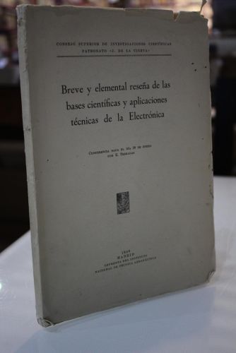 Portada del libro de Breve y elemental reseña de las bases científicas y aplicaciones técnicas de la Electrónica.