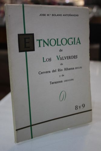 Portada del libro de Etnología de Los Valverdes de Cervera del Río Alhama(Rioja) y de Tarazona(Aragón).