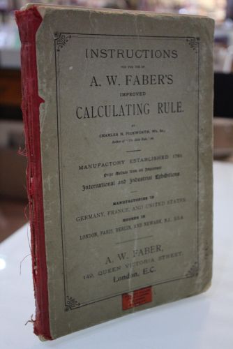 Portada del libro de Instructions for the use of A. W. Fabers improved calculating rule.
