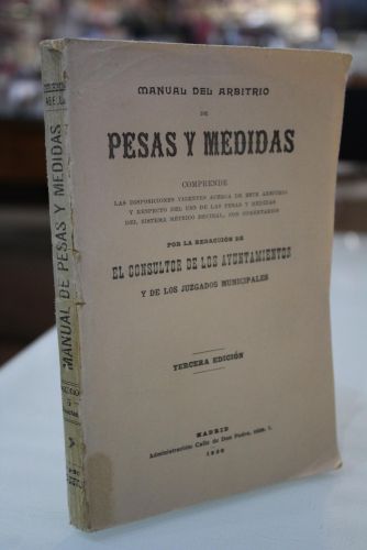 Portada del libro de Manual del Arbitrio de pesas y medidas