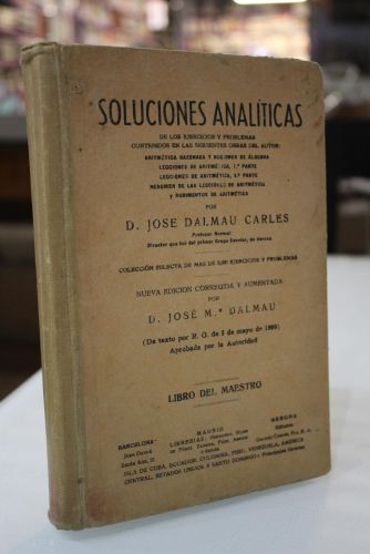 Portada del libro de Soluciones analíticas.- Libro del maestro.- Dalmau Carles.