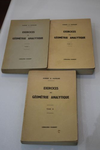 Portada del libro de Exercices de Géométrie Analytique.- 3 tomes.