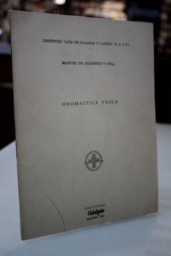 Portada del libro de Onomástica vasca