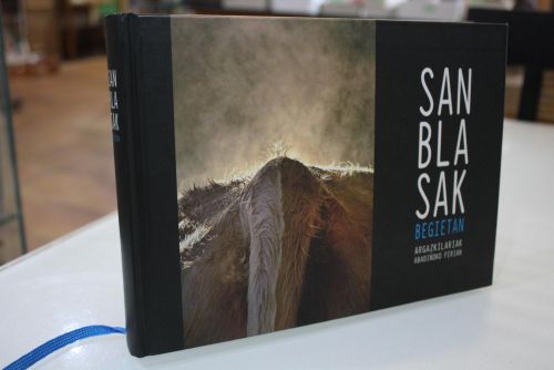 Portada del libro de Sanblasak Begietan. Argazkilariak. Abadiñoko Ferian