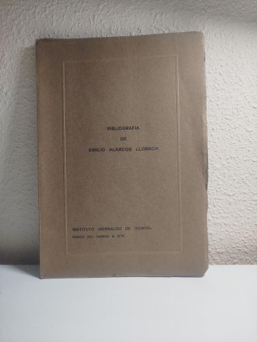 Portada del libro de Bibliografía de Emilio Alarcos Llorach