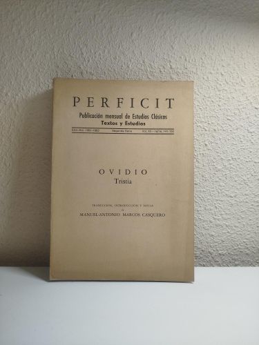 Portada del libro de Perficit. Publicación mensual de Estudios Clásicos. Ene-Dic 1981-1982. Segunda serie, Vol. XII, Nº141-150