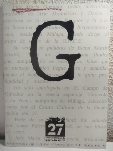 Portada del libro de Cuaderno dedicado a Inés María Guzmán