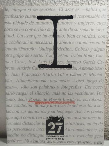 Portada del libro de Cuaderno dedicado a Poetas de Poesía Inédita