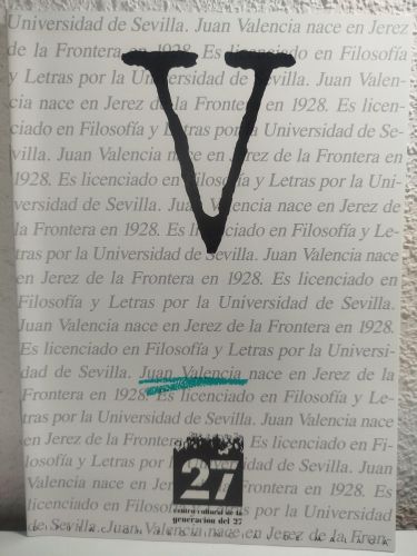Portada del libro de Cuaderno dedicado a Juan Valencia