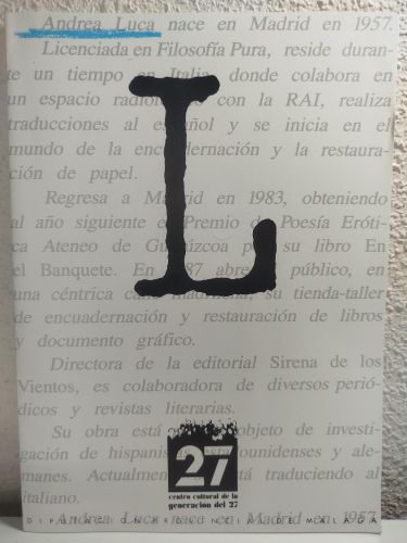 Portada del libro de Cuaderno dedicado a Andrea Luca