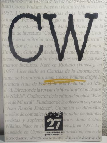 Portada del libro de Cuaderno dedicado a Juan Cobos Wilkins