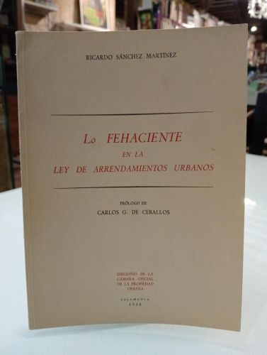 Portada del libro de Lo fehaciente en la ley de arrendamientos urbanos