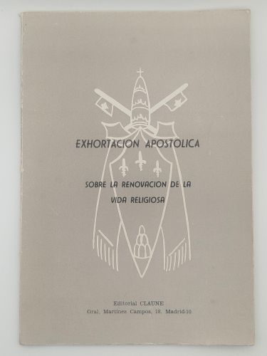 Portada del libro de Exhortación apostólica sobre la renovación de la vida religiosa