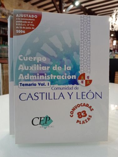 Portada del libro de Cuerpo auxiliar Comunidad de Castilla y León. Temario. Dos tomos