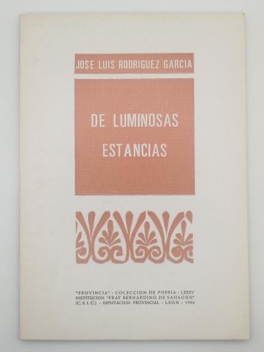 Portada del libro de De luminosas estancias