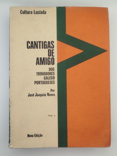 Portada del libro de Cantigas de amigo dos trovadores galego portugueses. Vol I, Nova Edição