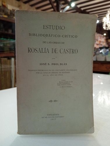 Portada del libro de Estudio bibliográfico-crítico de las obras de Rosalía de Castro